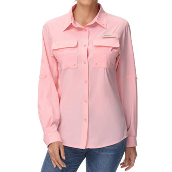 Women's UPF 50+ Long Sleeve Button Down Shirt FS21W - Bassdash